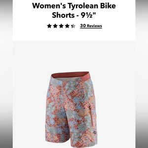 NWT Patagonia Women’s Tyrolean Mountain Bike Shorts - 6 - Canyon Hike Design